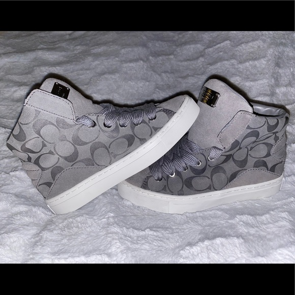 Coach Shoes - Coach 😍 Renee High Top Suede Monogram Sneakers 👟